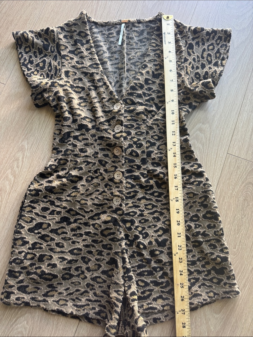 Free People Phoenix Romper Leopard Print Size XS - Picture 15 of 15